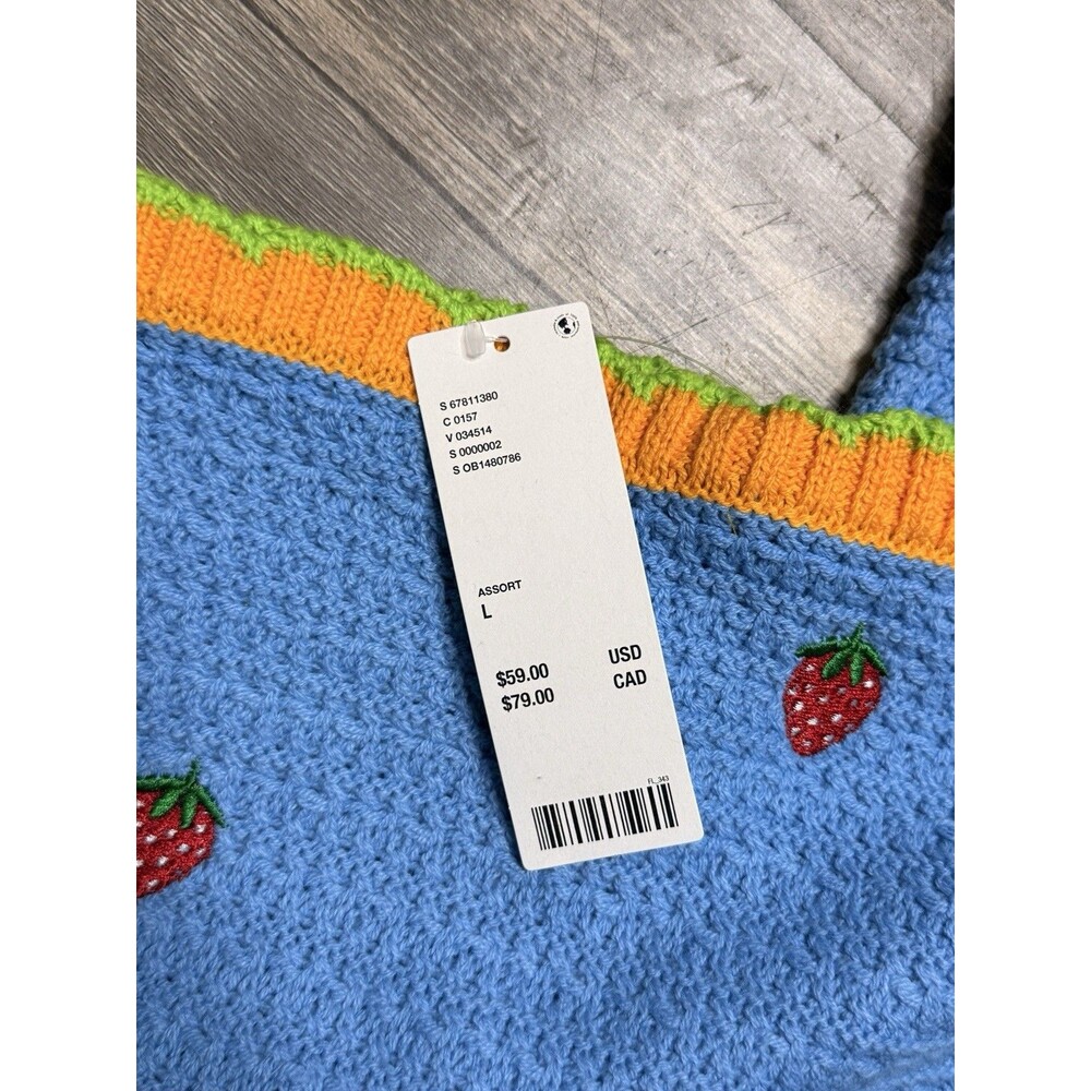 Urban Outfitters Out From Under Strawberry Knit Crop Top Pants Set L - Picture 3 of 11